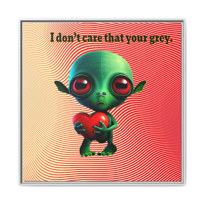 I don't care that your grey - framed canvas art (yellow-orange wave)