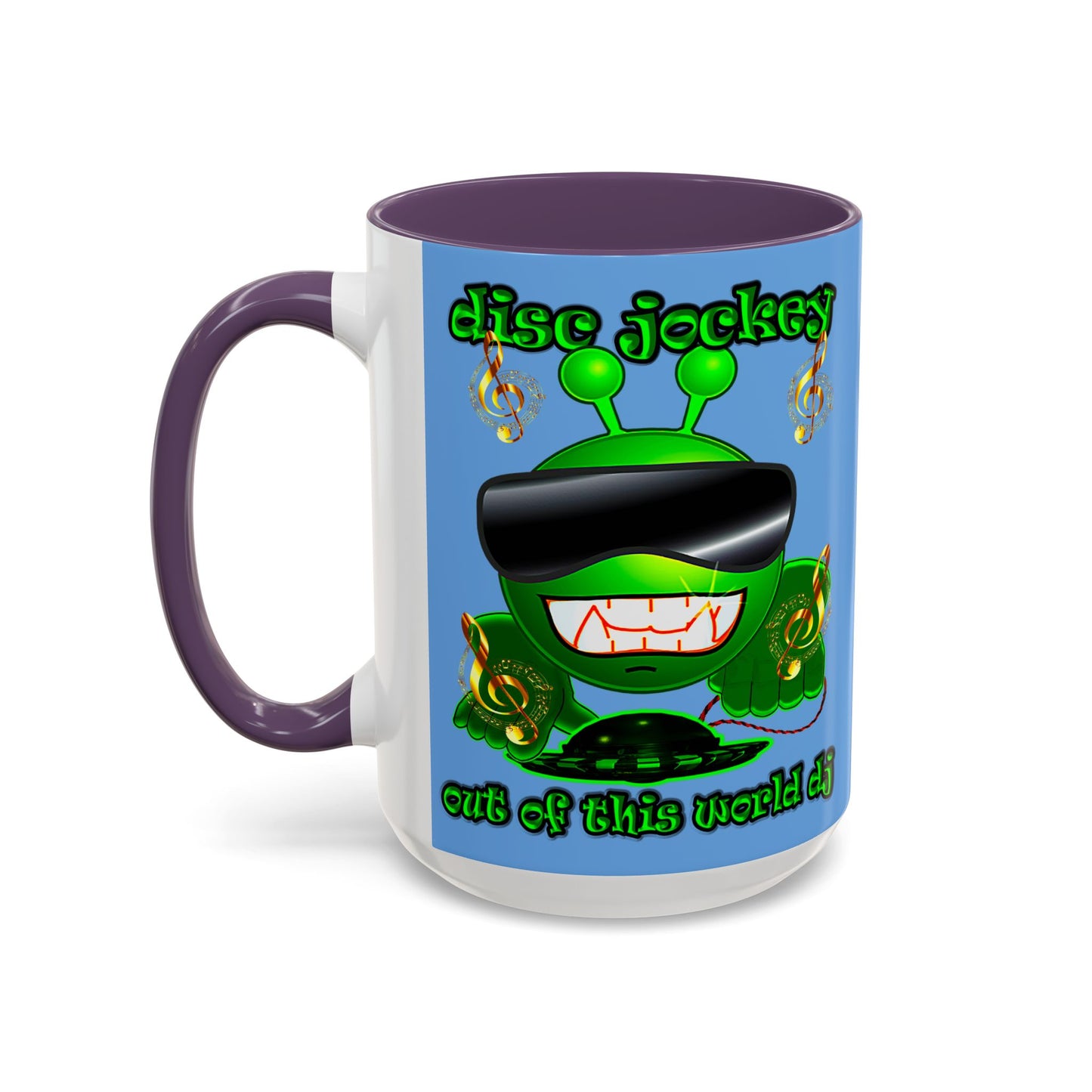 disc jockey - Accent Mug (light blue)