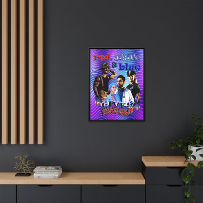 rw&b lives matter - framed canvas art (purple wave)