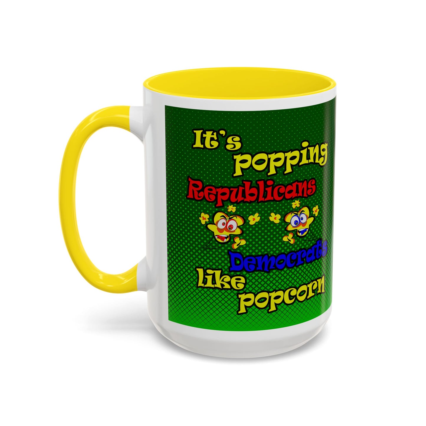 popping like popcorn - Accent Mug (logo green)