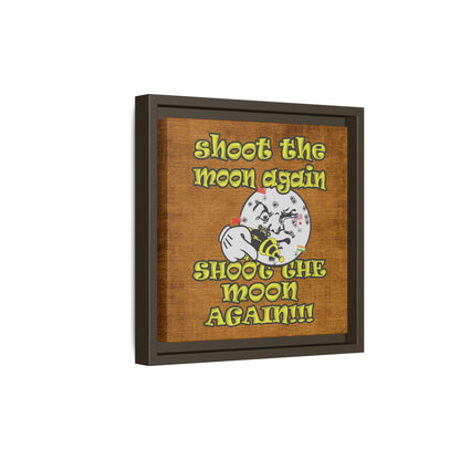 shoot the moon again - framed canvas art (brown papyrus)
