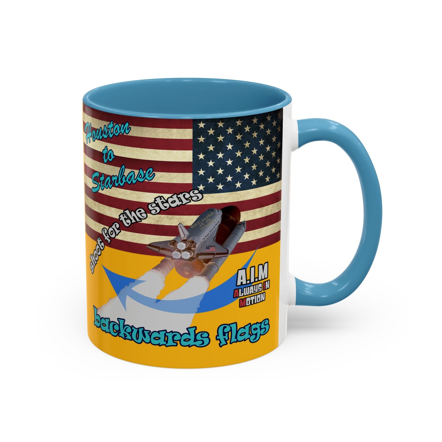shoot for the stars - Accent Mug (yellow)