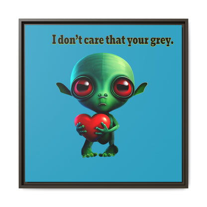 I don't care that your grey - framed canvas art (turquoise)