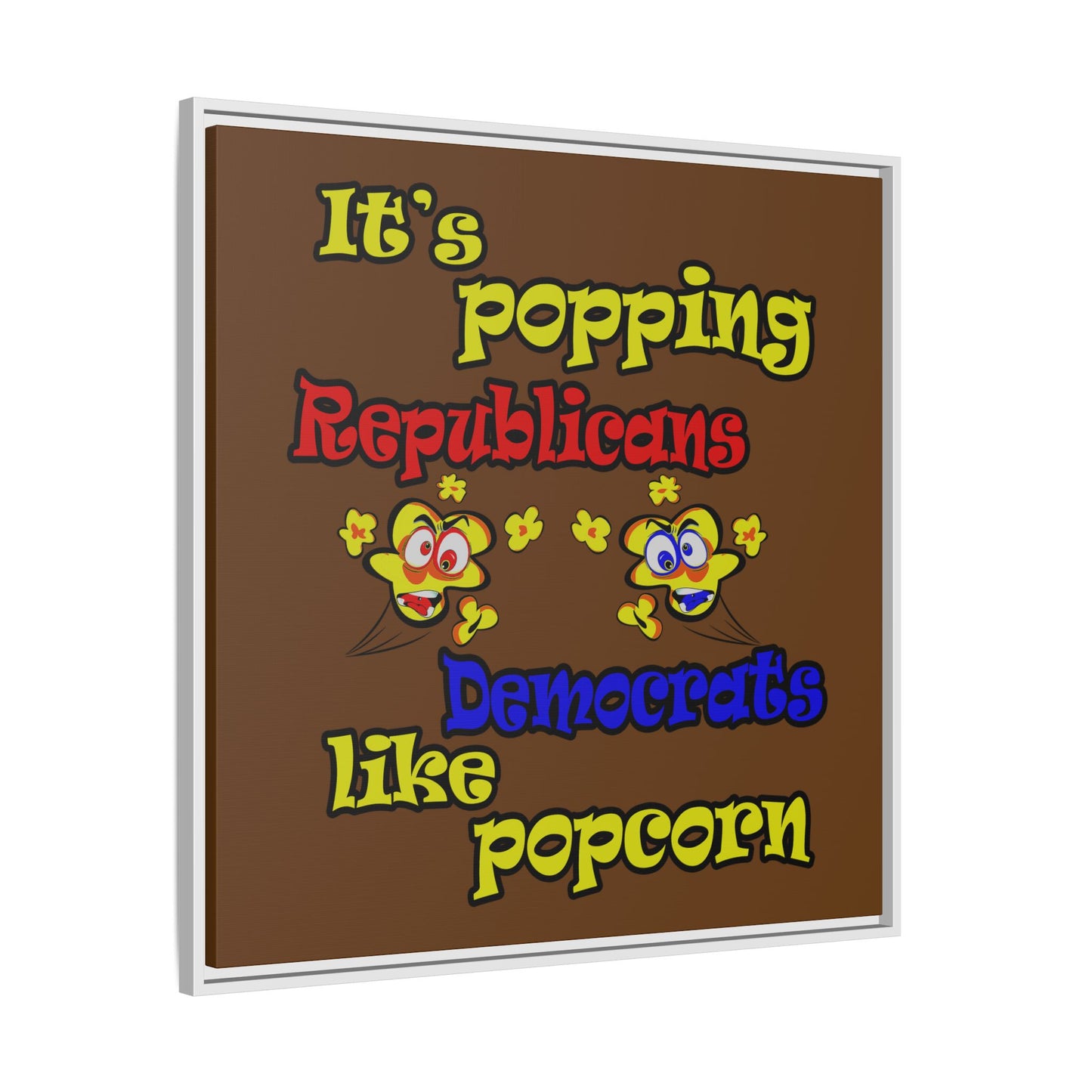 popping like popcorn - framed canvas art (brown)
