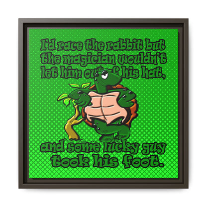 turtle race - framed canvas art (logo green)