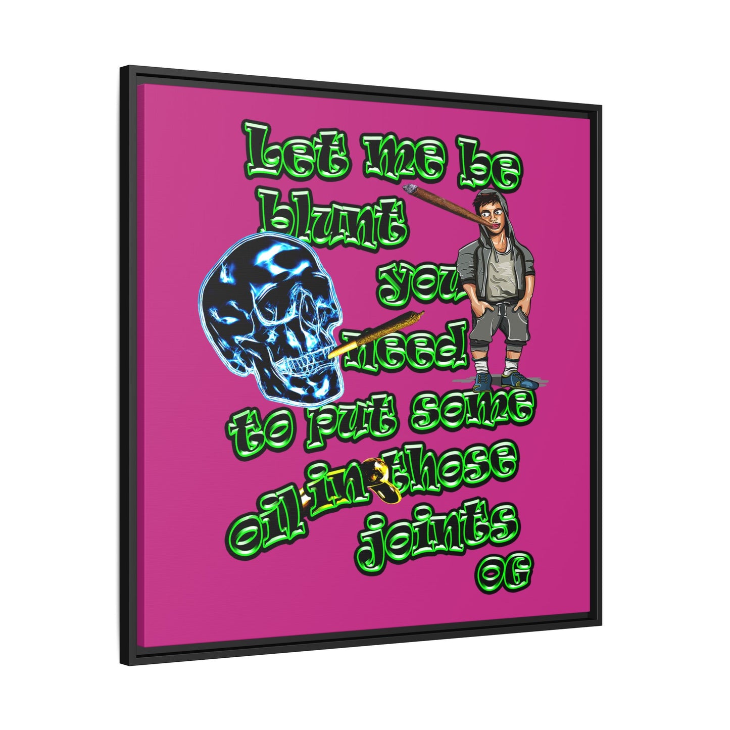 og - framed canvas art (pink)