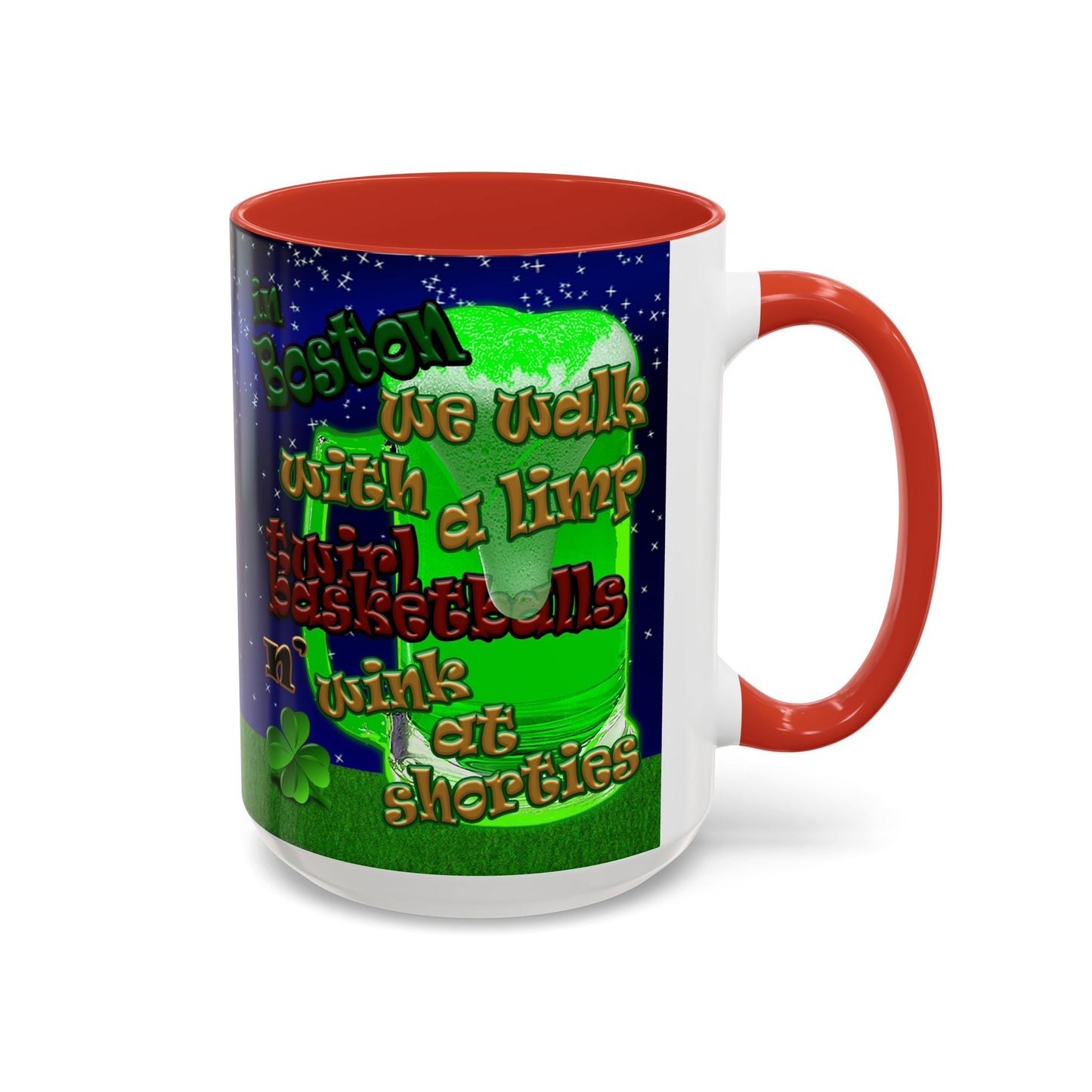 celtics logo - Accent Mug ('snoops' background)