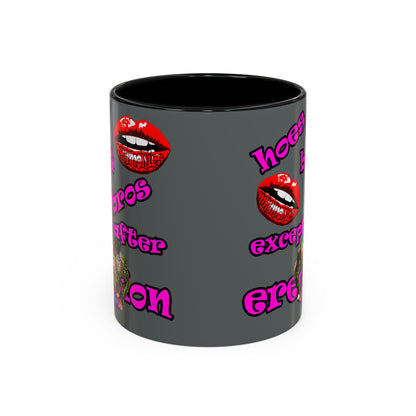 hoes b4 bros - Accent Mug (dark grey)