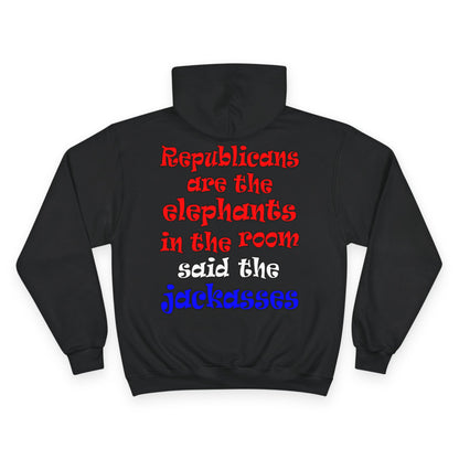 donkeys and elephants - Champion Hoodie
