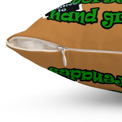 my luck - Spun Polyester Square Pillow - (light brown)