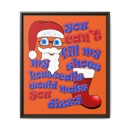 santa's shoes - framed canvas art (orange)