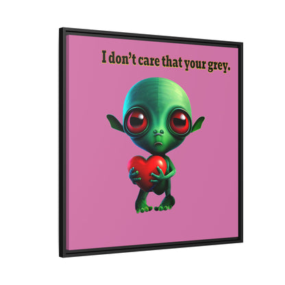 I don't care that your grey - framed canvas art (light pink)