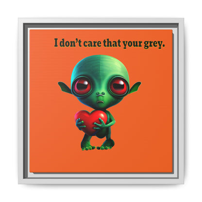 I don't care that your grey - framed canvas art (orange)