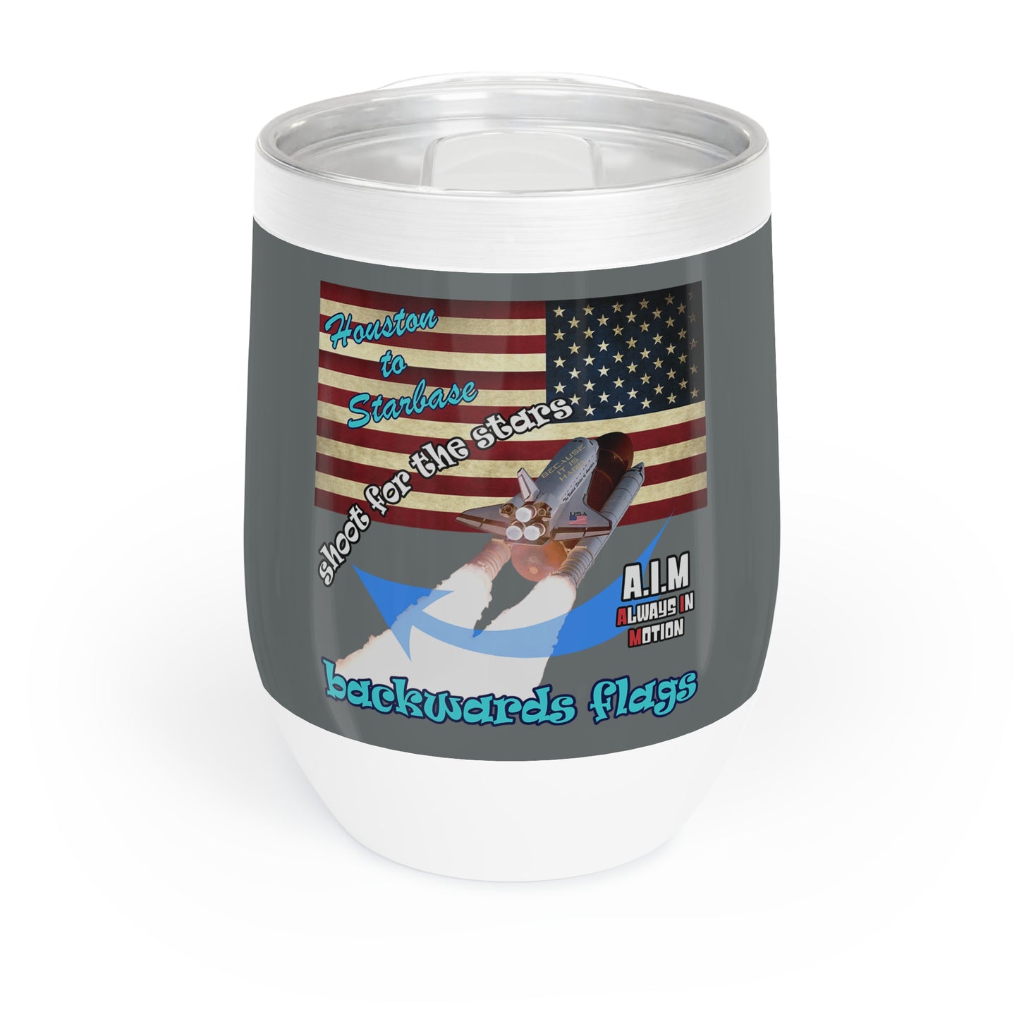 shoot for the stars - Chill Wine Tumbler (dark grey)