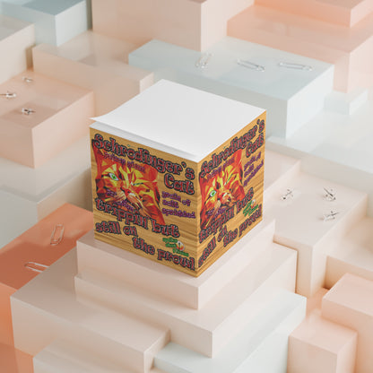 schrodinger's cat - note cube (butterscotch wood finish)