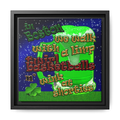 celtics logo - framed canvas art ('snoops' background)