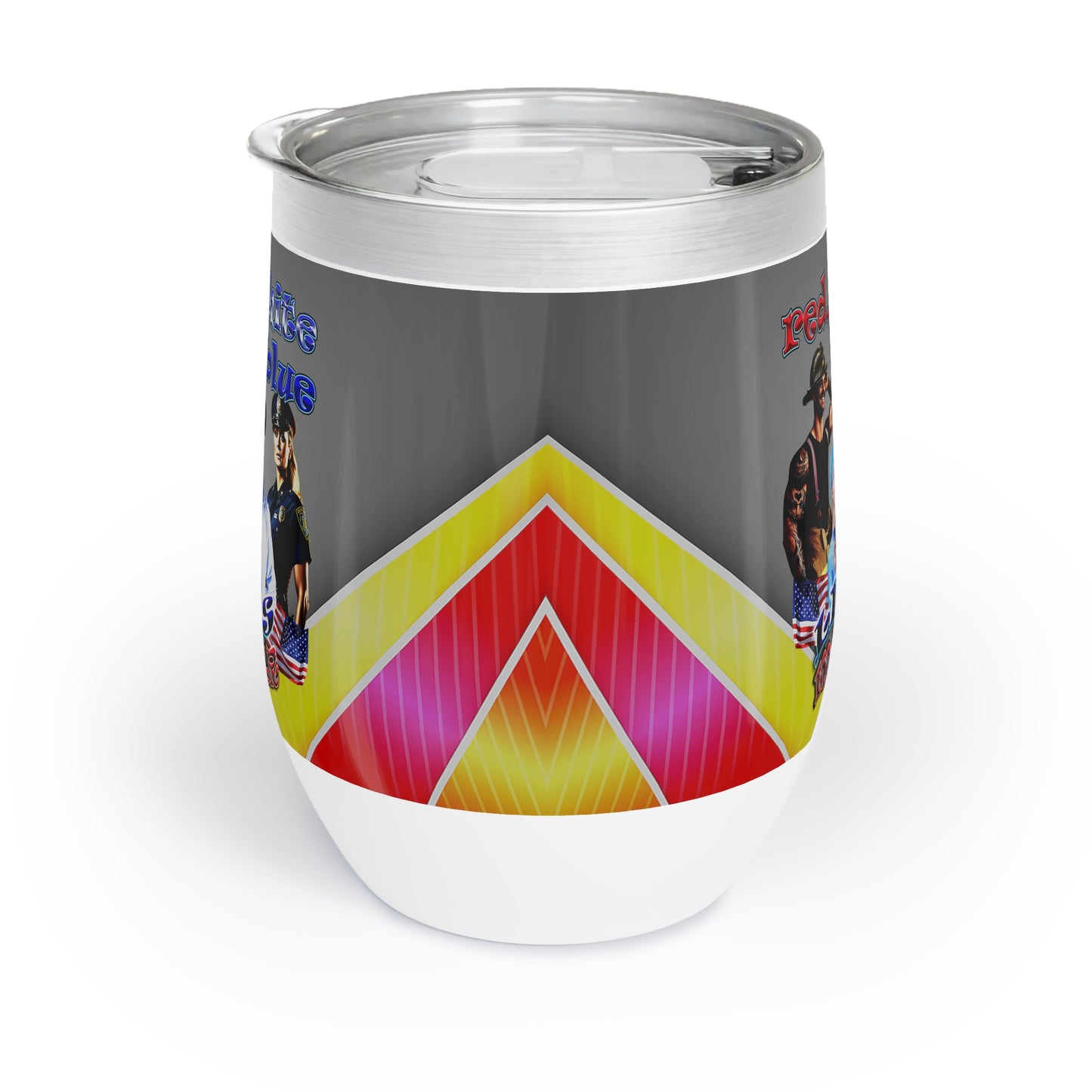 rw&b lives matter - Chill Wine Tumbler (rainbow split)