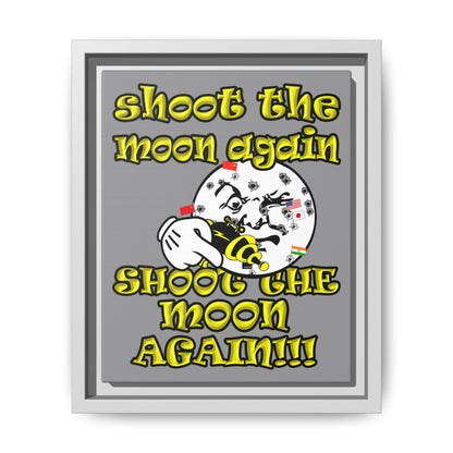 shoot the moon again - framed canvas art (grey)