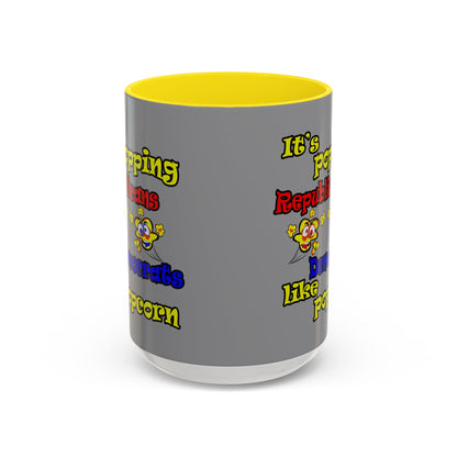 popping like popcorn - Accent Mug (grey)