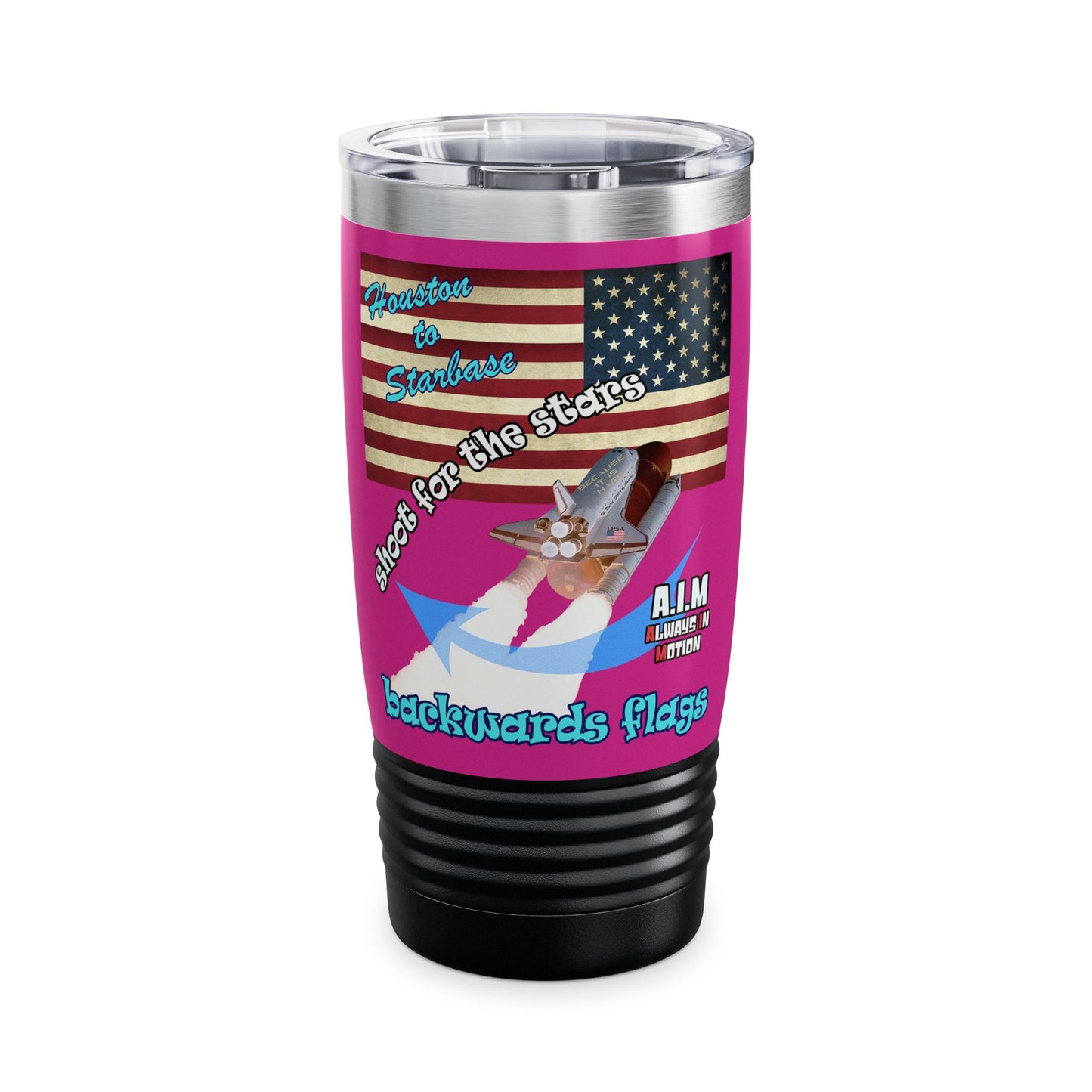 shoot for the stars - Ringneck Tumbler, 20oz (pink)
