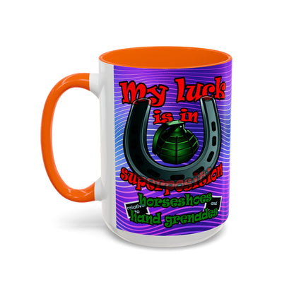 my luck - Accent Mug (purple wave)