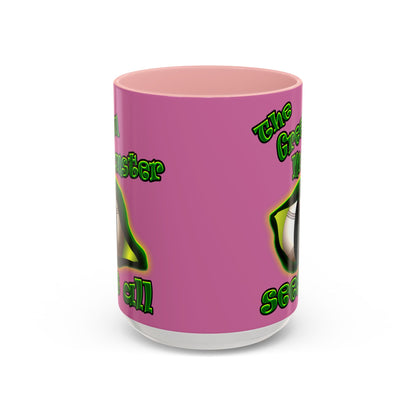 green monster - Accent Mug (light pink)
