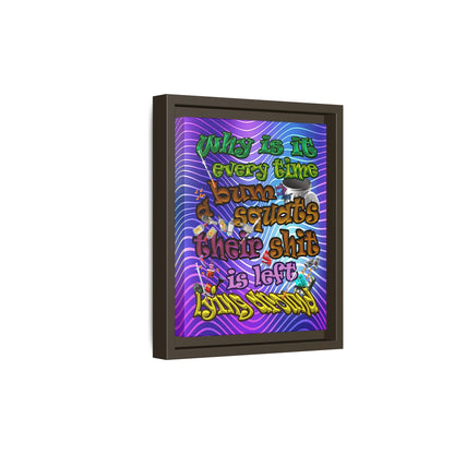 the bum's shit - framed canvas art (purple wave)