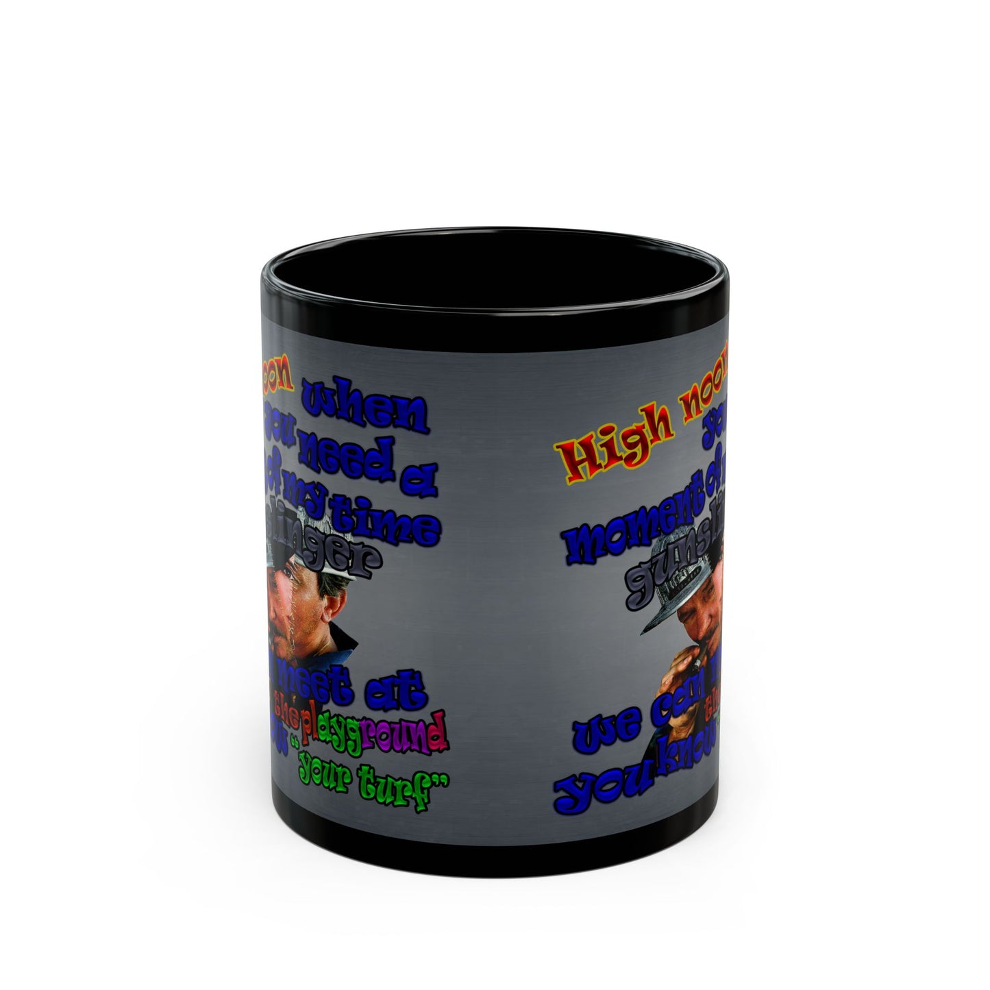 high noon - Black Mug (grey-light grey)