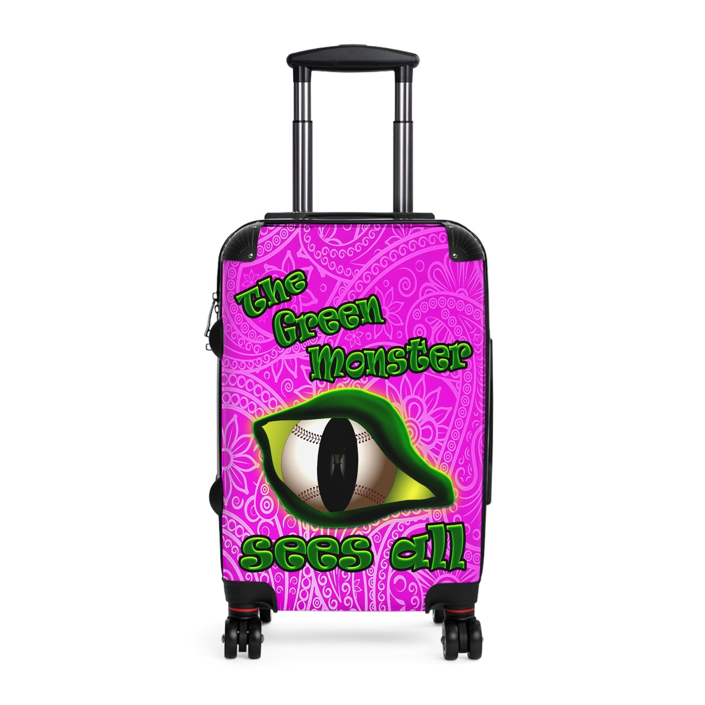 green monster - Suitcase (pink swirl)