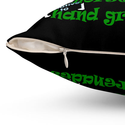 my luck - Spun Polyester Square Pillow - (black)
