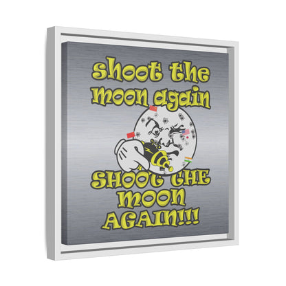 shoot the moon again - framed canvas art (brushed nickel)
