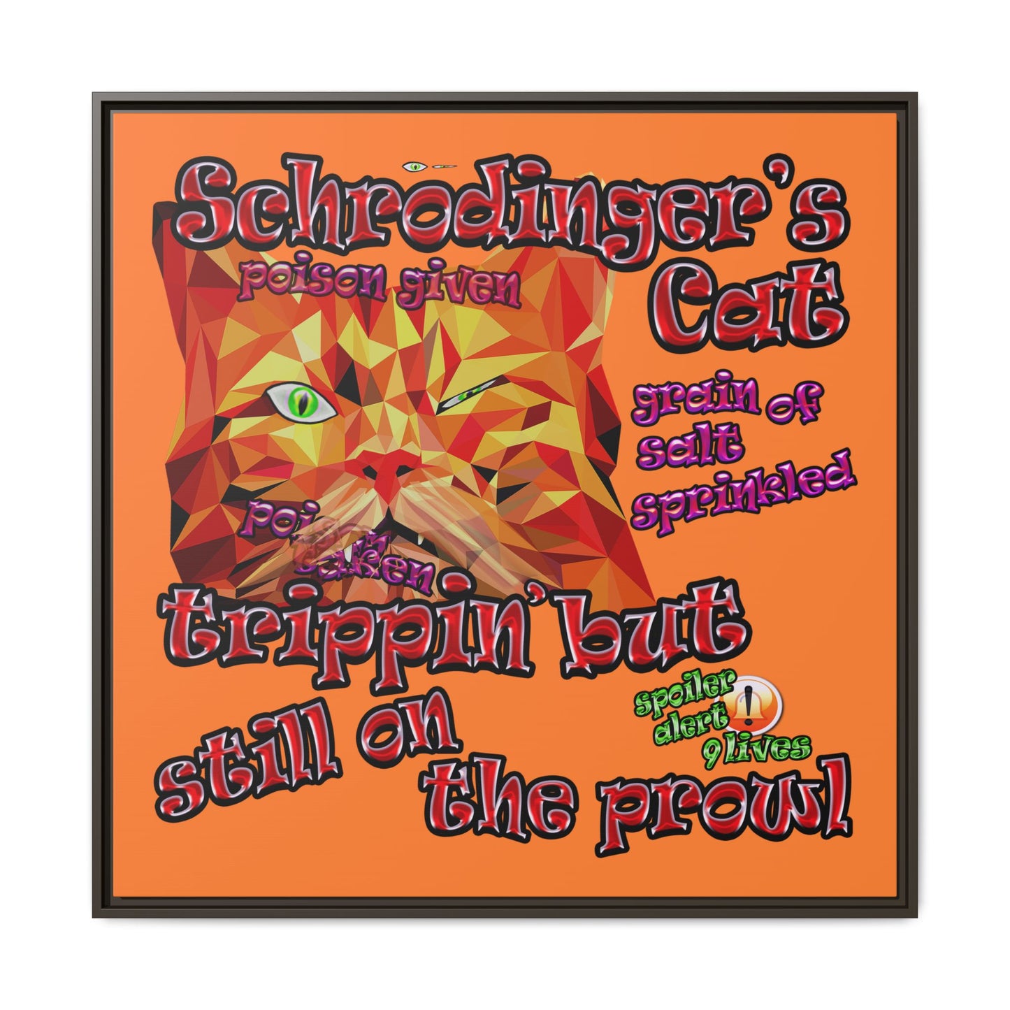 schrodinger's cat - framed canvas art (crusta)