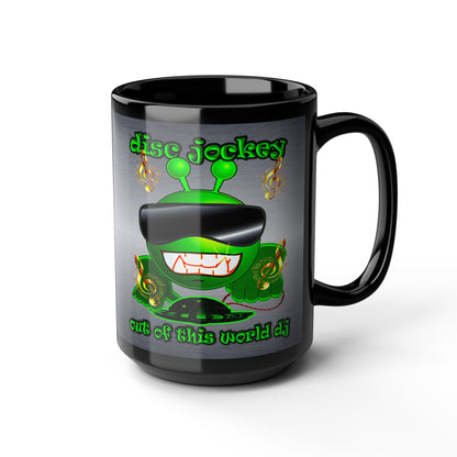 disc jockey - Black Mug (brushed nickel)