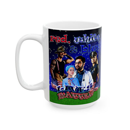 rw&b lives matter - White Mug ('snoops' background)