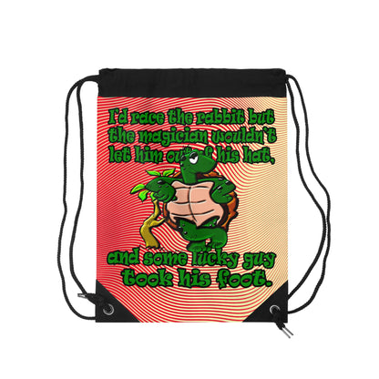 turtle race - Drawstring Bag (yellow-orange wave)