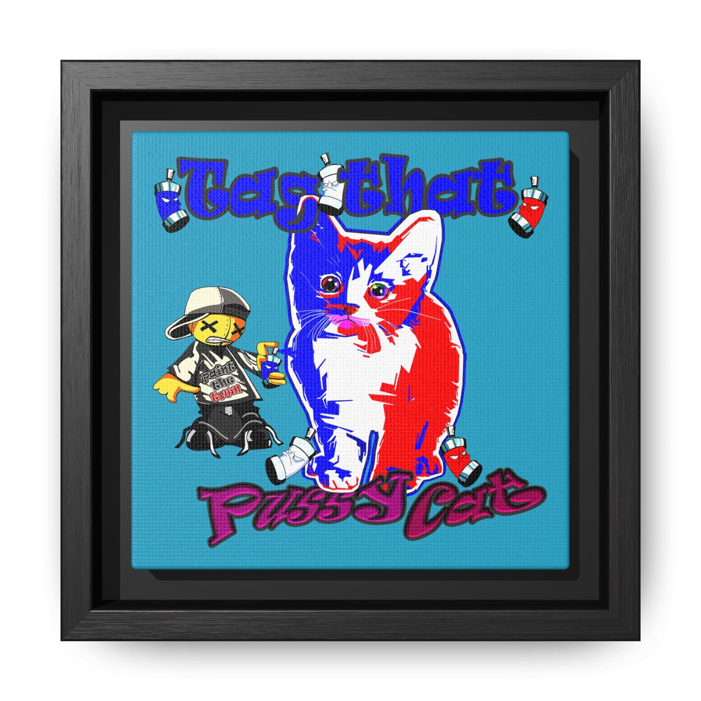 tag that - framed canvas art (turquoise)