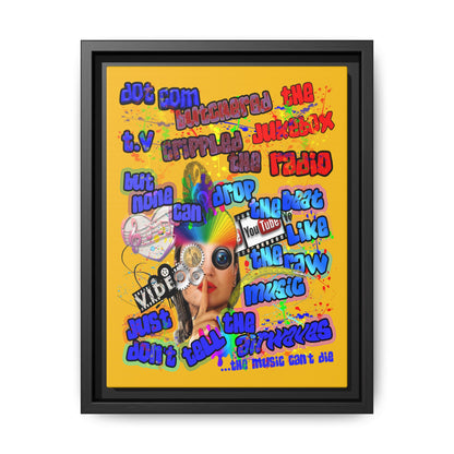 drop the beat - framed canvas art (yellow)