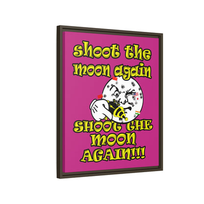 shoot the moon again - framed canvas art (pink)