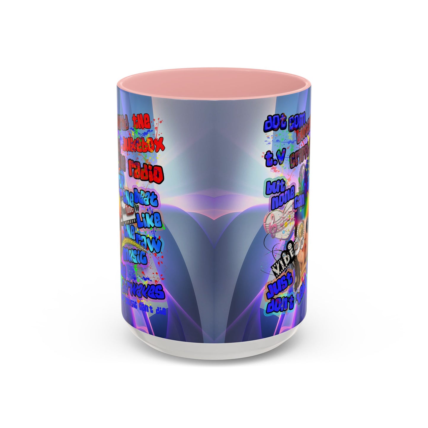 drop the beat - Accent Mug (grey-pink wave)