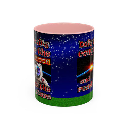 defy conquer reach - Accent Mug ('snoops' background)