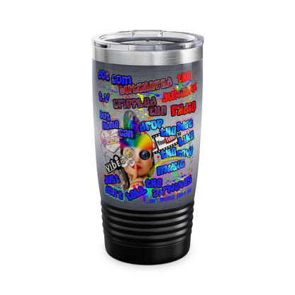 drop the beat - Ringneck Tumbler, 20oz  (brushed nickel)