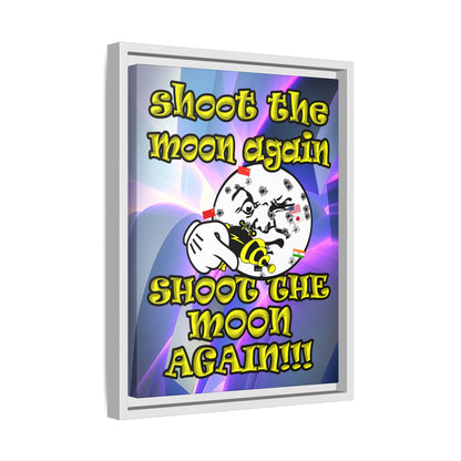 shoot the moon again - framed canvas art (grey-pink wave)