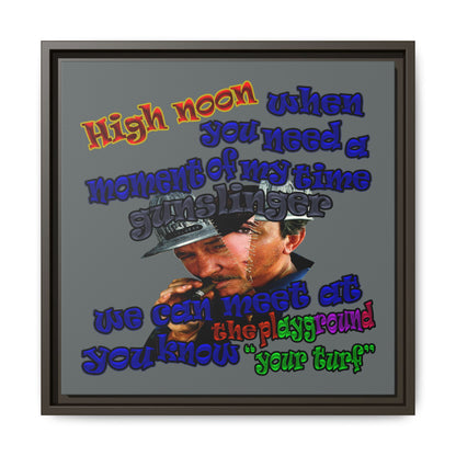 high noon - framed canvas art (dark grey)