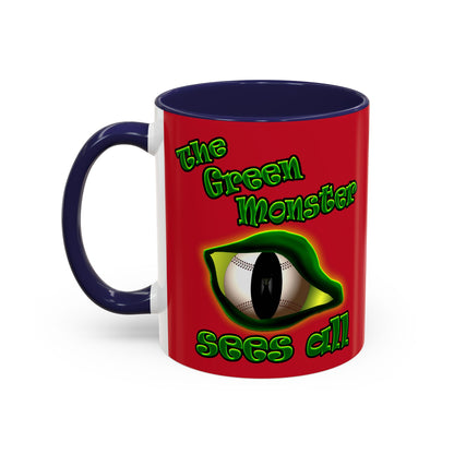 green monster - Accent Mug (dark red)