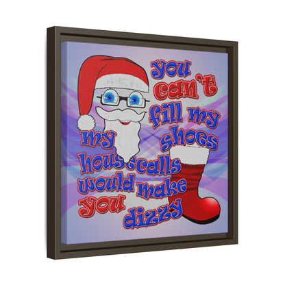 santa's shoes - framed canvas art (light blue-pink wave)