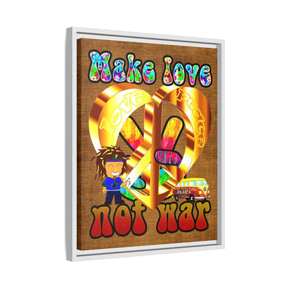 love peace - framed canvas art (brown papyrus)