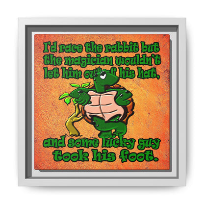 turtle race - framed canvas art (burnt orange)
