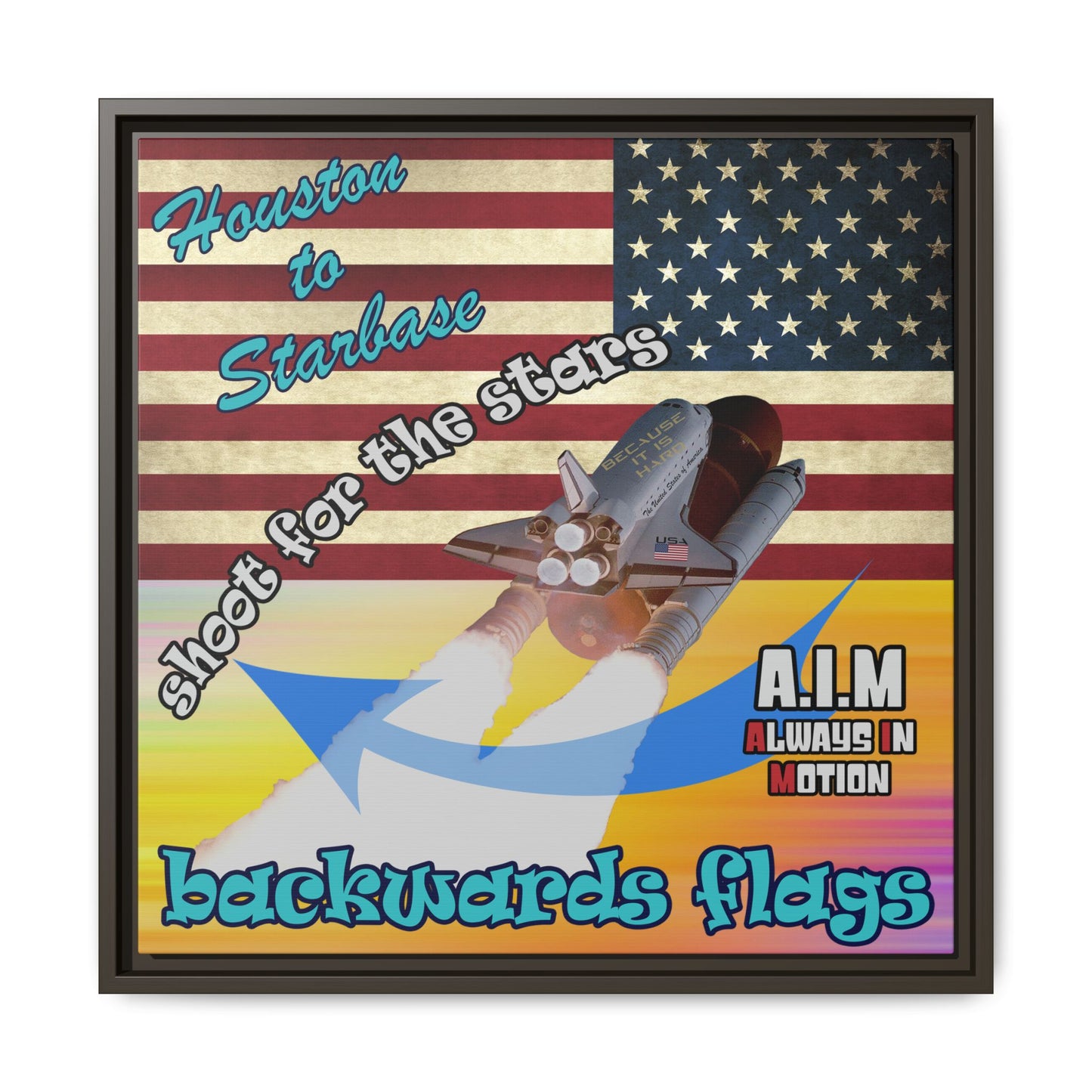 shoot for the stars - framed canvas art (color blur)