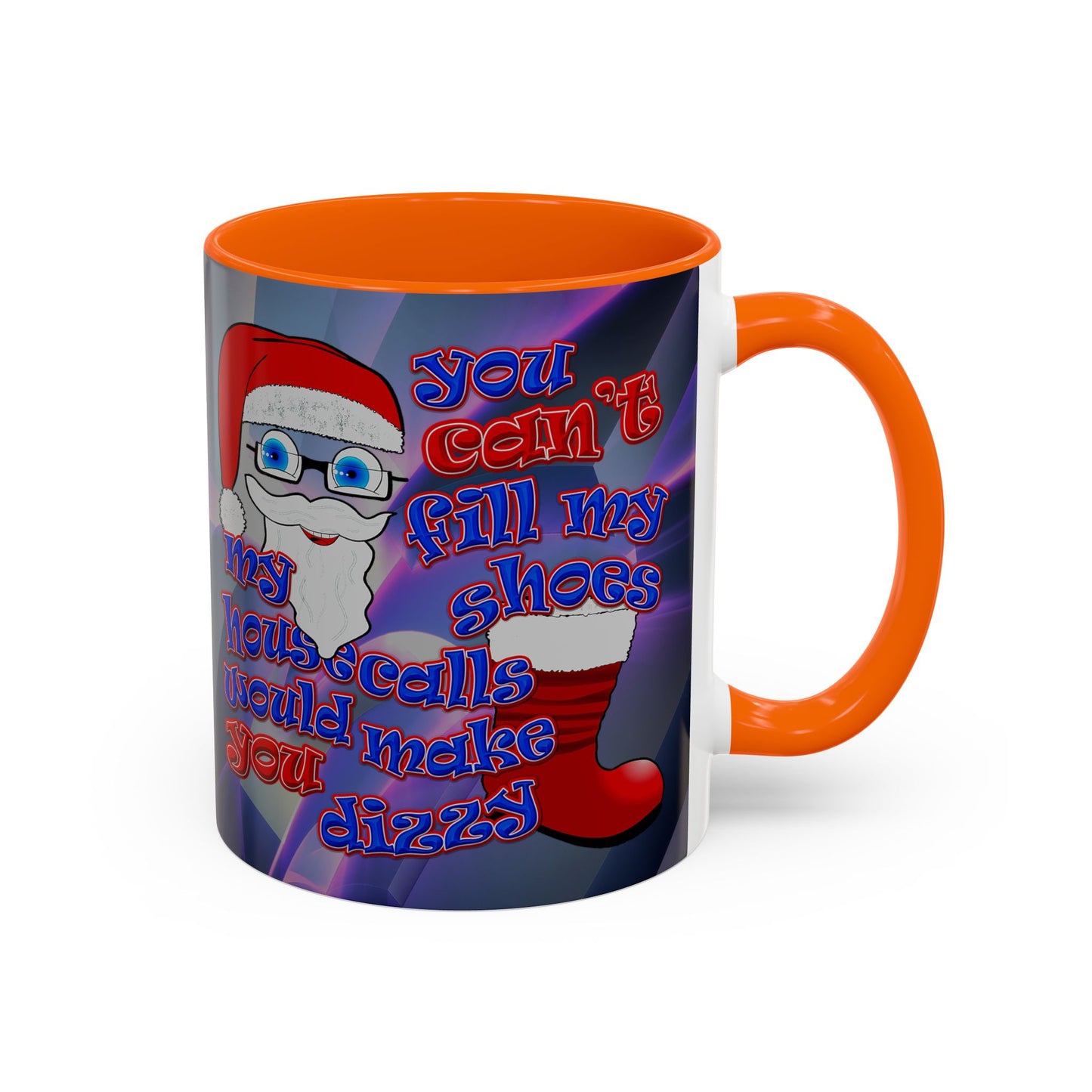 santa's shoes - Accent Mug (grey-pink wave)