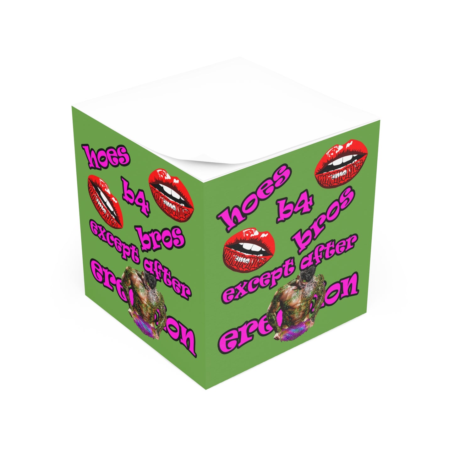 hoes b4 bros - note cube (green)
